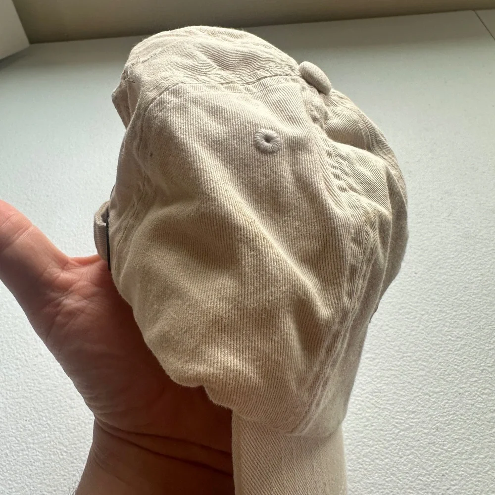 Lucky Brand Baseball Cap Tan Four Leaf Clover Embroidered Cotton Adjustable‎